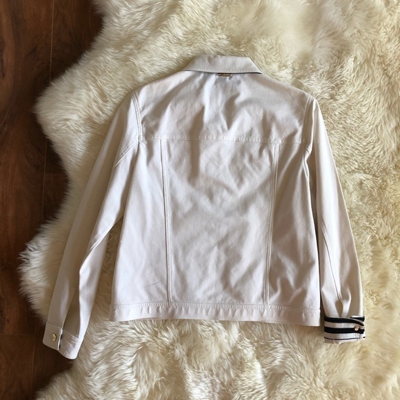 St. John Sport White Nautical Gold Button Jacket S - Picture 5 of 6